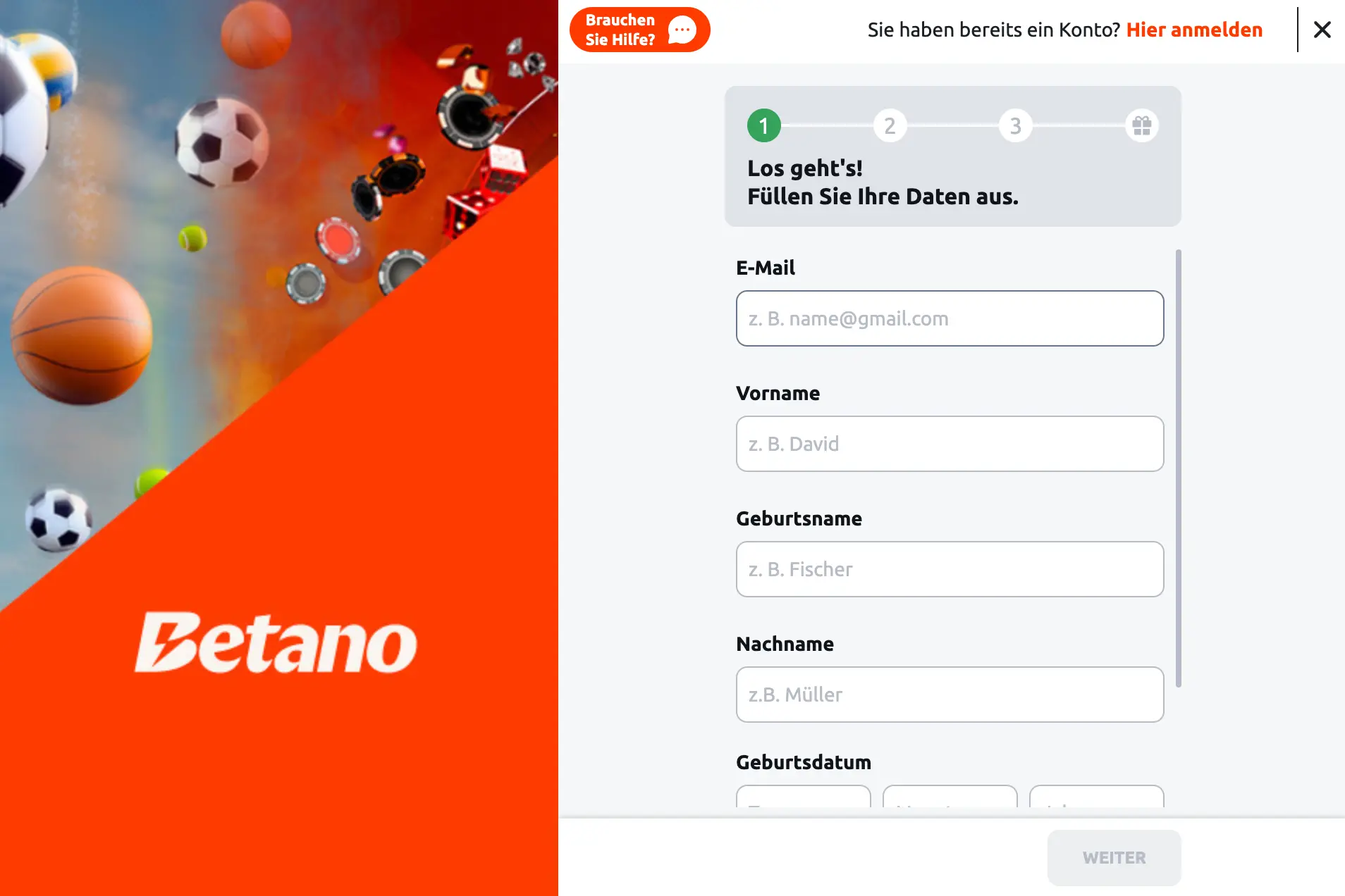 betano login